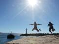 People jumping at Belmore Basin, Wollongong. File picture by Sylvia Liber